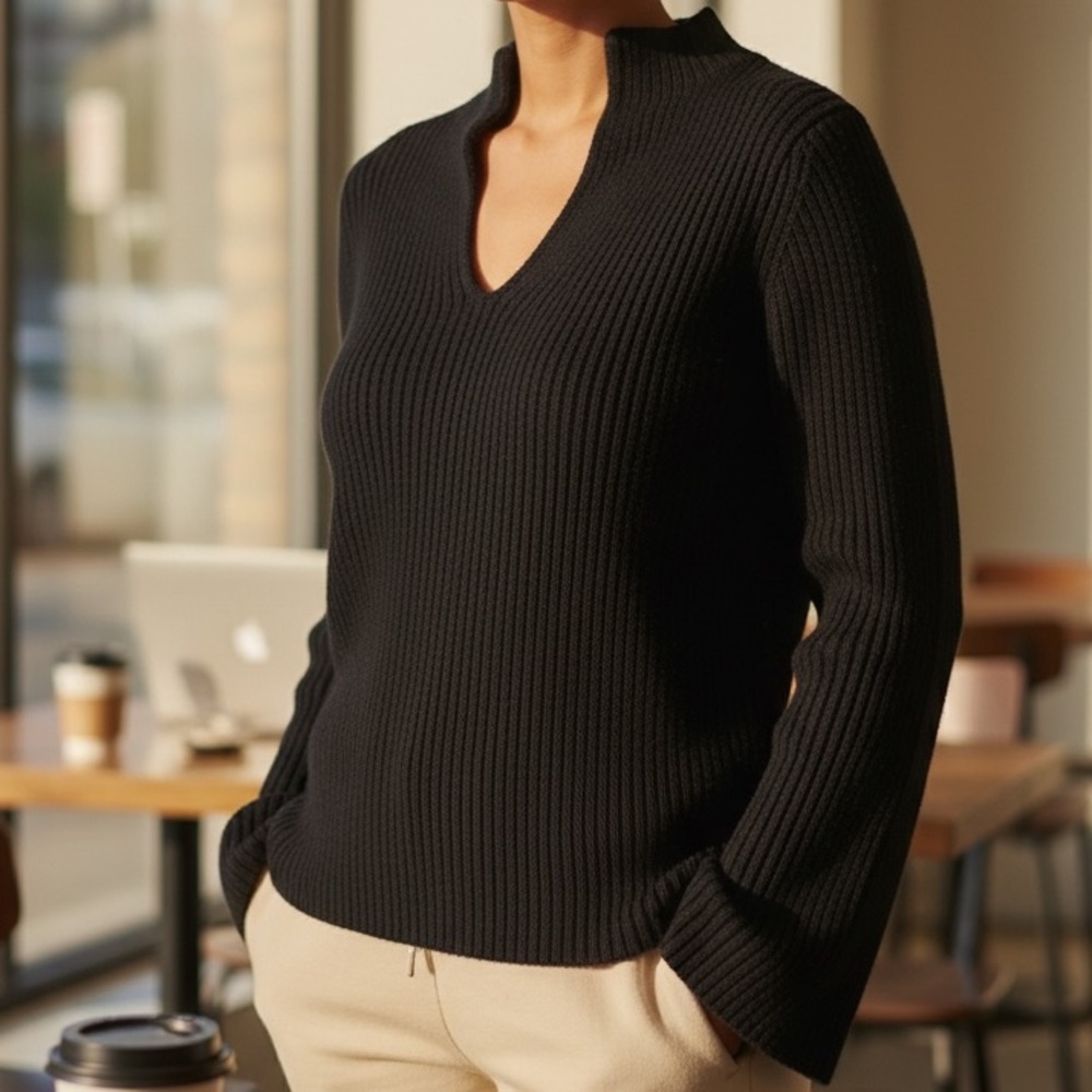 Barneys New York Taste Luxury Humor 100% Cashmere Sweater in Black Size S/M